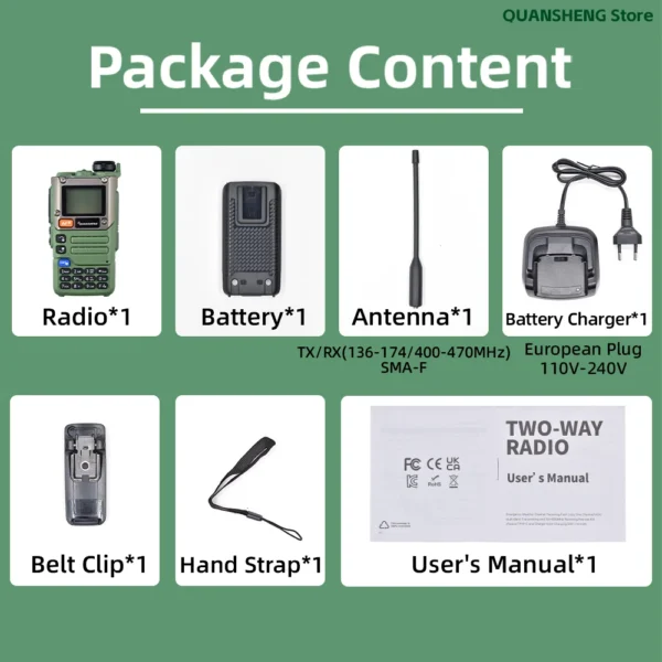Quansheng Walkie Talkie Long Range Am Fm Communication Two Way Radio Receiver UV K5 Ham Amateur Wireless Set Transceiver K58 - Image 6
