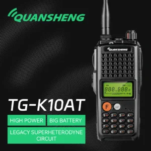 QUANSHENG TG-K10AT 10W Long Range Two Way Radio Rechargeable Single Band Transceiver Woki Toki UHF/VHF Portable Radio