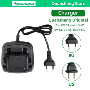 Quansheng Charger Base Original Walkie Talkie Power Adapter UV K5 8 K6 5R Plus C51 BPK5 Battery Desktop Charger Dock Replacement