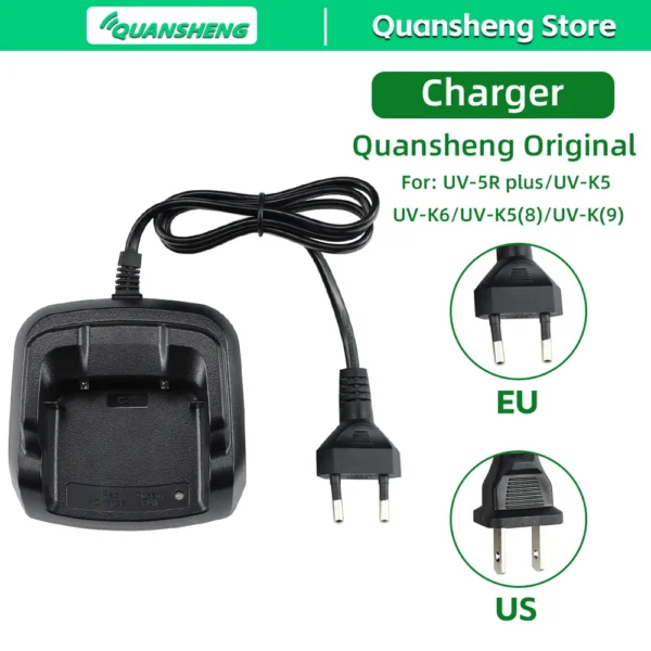 Quansheng Charger Base Original Walkie Talkie Power Adapter UV K5 8 K6 5R Plus C51 BPK5 Battery Desktop Charger Dock Replacement