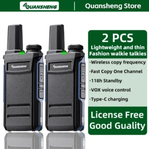 2 Pack Quansheng TG-A1 Walkie Talkie Mini PMR446 FRS Two Way Radio Portable Long Range VOX Transceiver Kids Toy Gift