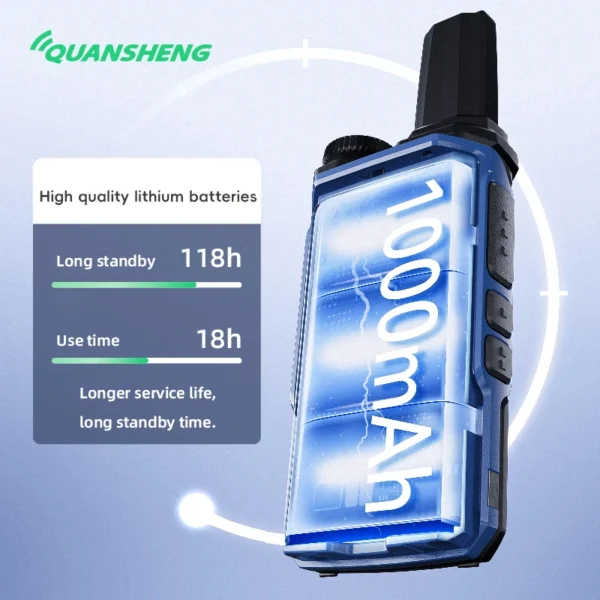 2 Pack Quansheng TG-A1 Walkie Talkie Mini PMR446 FRS Two Way Radio Portable Long Range VOX Transceiver Kids Toy Gift - Bild 3